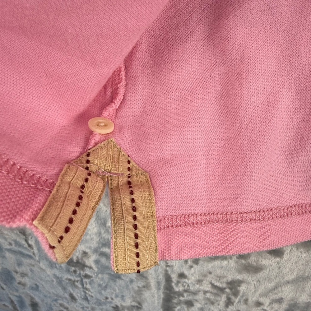 Hollister Mens Pink Short Sleeve Pique Polo Shirt  Medium M Unisex 100% Cotton - Picture 7 of 9
